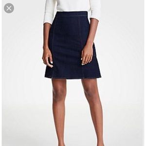 Ann Taylor A-line denim flare skirt (2019)